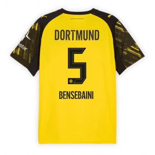 Stroje piłkarskie Borussia Dortmund Ramy Bensebaini #5 Koszulka Podstawowej 2025-26 Krótki Rękaw